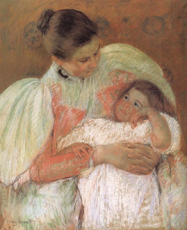 Mary Cassatt Betweenmaid with kid oil painting picture